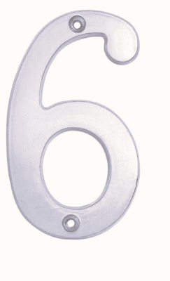 NUMERO SEIS CROMO SATINADO DE 4. -L6806CS-LOCK-1