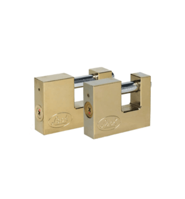 CANDADO PARA CORTINA METALICA. LATON BRILLANTE. LLAVE TETRA 80 MM. -L22C80TLBB-LOCK-