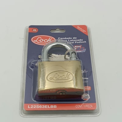 CANDADO CORTO DE LATON, LLAVE ESTÁNDAR DE 63 MM, -L22S63ELBB-LOCK-39.1