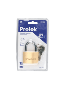 CANDADO CORTO DE LATON. LLAVE ESTÁNDAR DE 50 MM. -L18S50EB-PROLOCK-