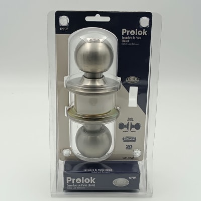 CERRADURA POMO CILINDRICO ACERO INOXIDABLE TIPO BOLA PARA BAÑO. 12POP-PROLOK-1