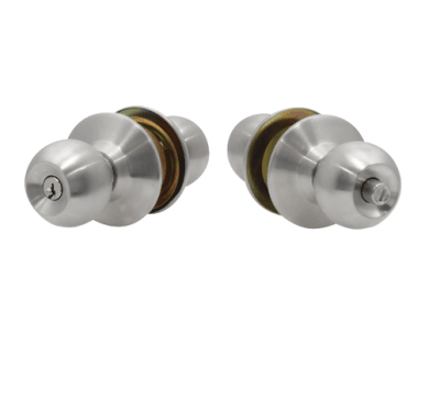 CERRADURA POMO CILINDRICO ACERO INOXIDABLE TIPO BOLA PARA ENTREDA. 21POP-PROLOK-1