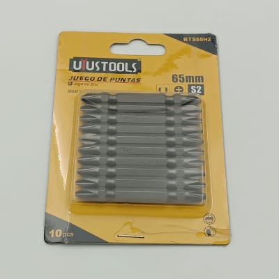 SET 10 PUNTAS PH2 DOBLE X 65MM S2 UYUSTOOLSS. BTS65H2