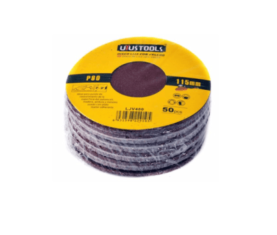 DISCO LIJA CON VELCRO 4 1/2 PULGADAS (115MM.) #80 UYUSTOOLSS . LJV480
