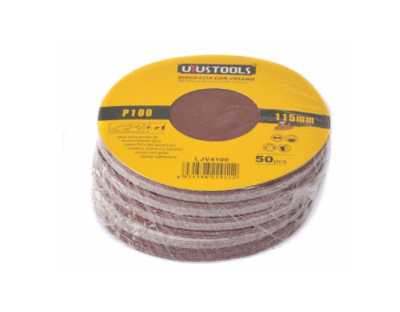 DISCO LIJA CON VELCRO 4 1/2 PULGADAS (115MM.) #100 UYUSTOOLSS . LJV41001