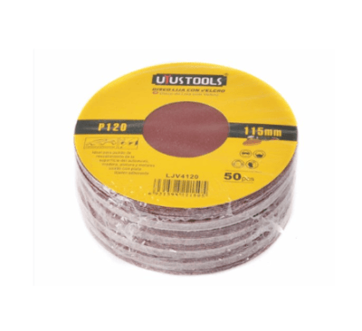 DISCO LIJA CON VELCRO 4 1/2 PULGADAS (115MM.) #120 UYUSTOOLSS . LJV4120