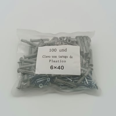 100 TARUGO CLAVO 6 X 40 MM.
