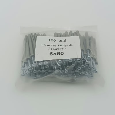 100 TARUGO CLAVO 6 X 60 MM.