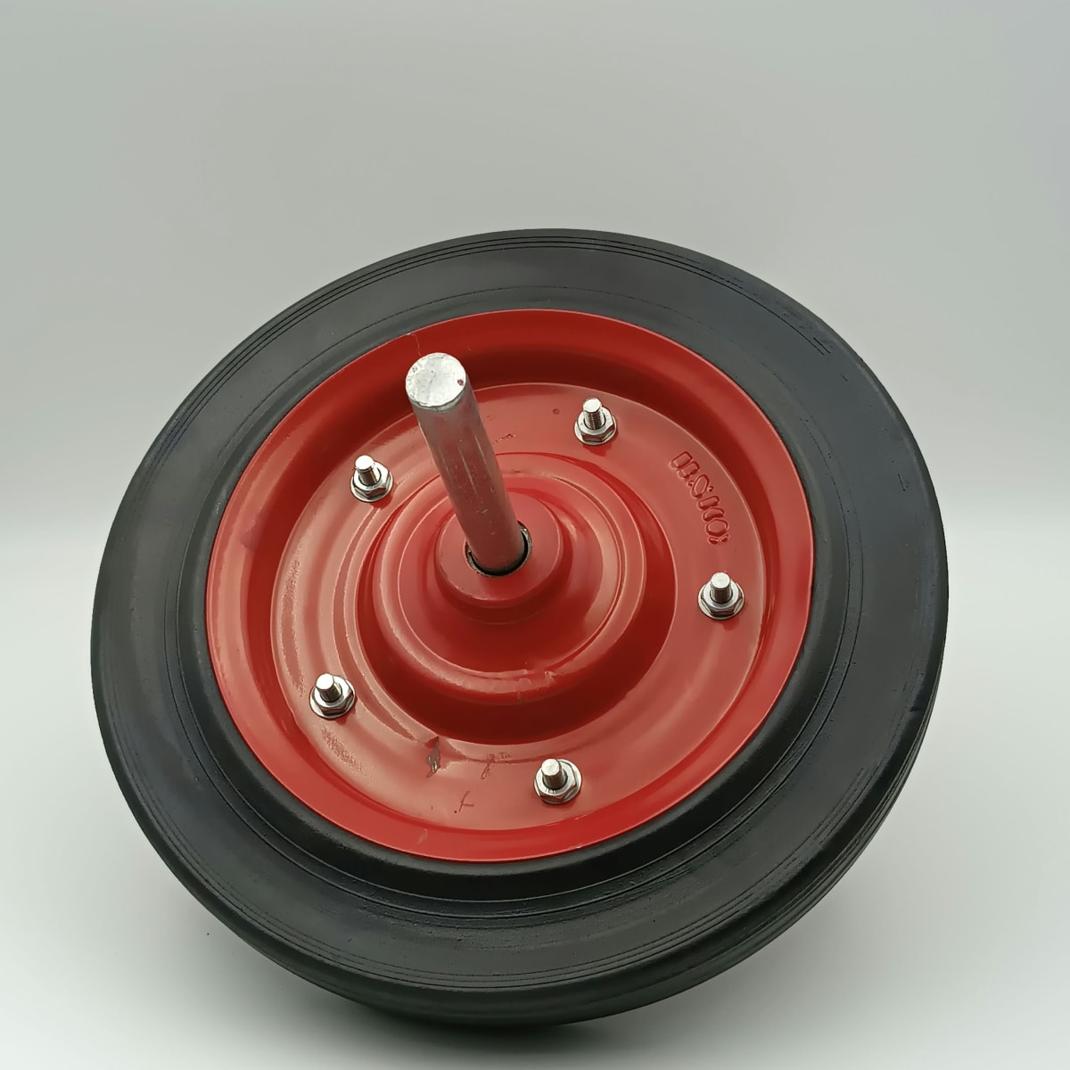 RUEDA DE CARRETILLA MACIZA (SOLIDA) ROJA, 5 PERNOS, RNK. 0