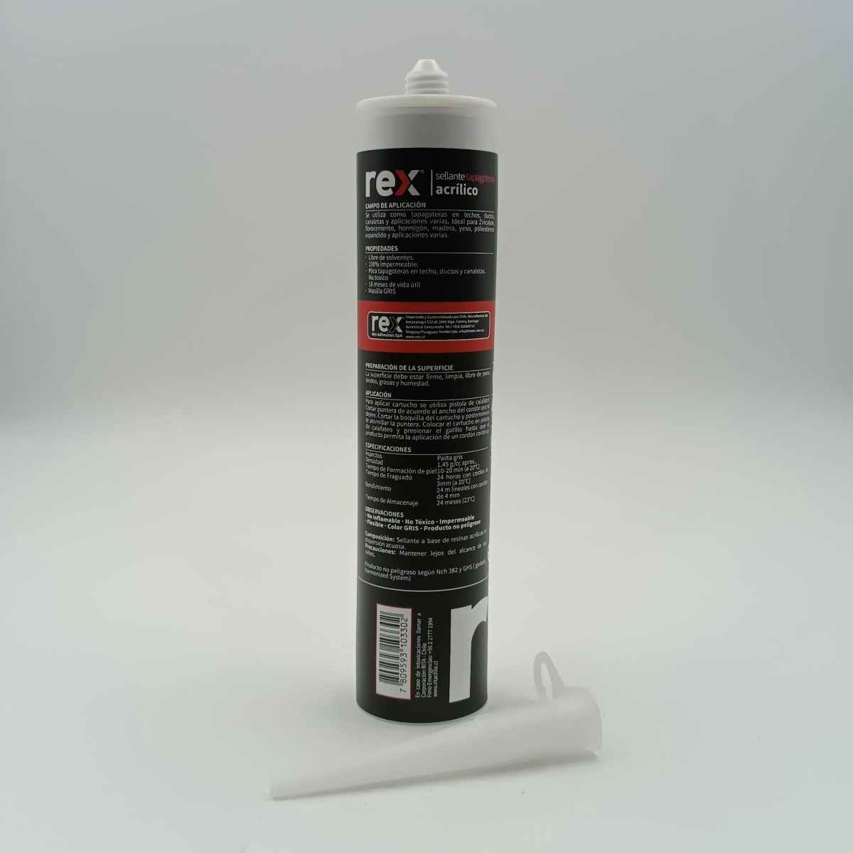 REX ADH SELLAGOTERAS ACRILICO . CARTUCHO 300 ML2