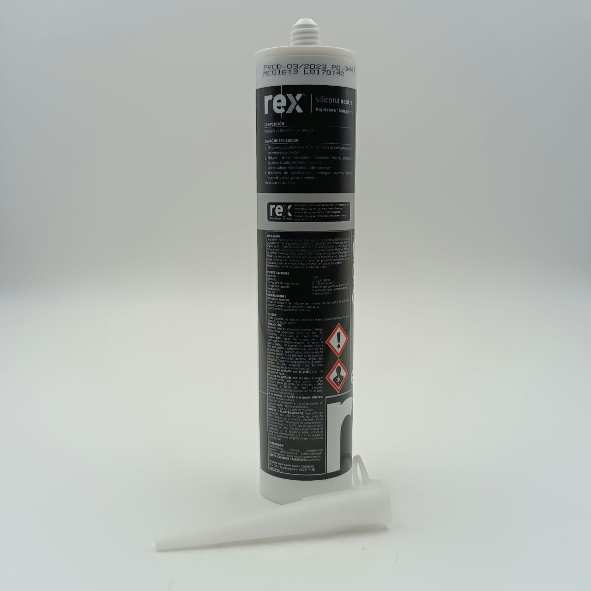 REX SILICONA NEUTRA GRIS TECHO/CANALE. CARTUCHO 300 ML2