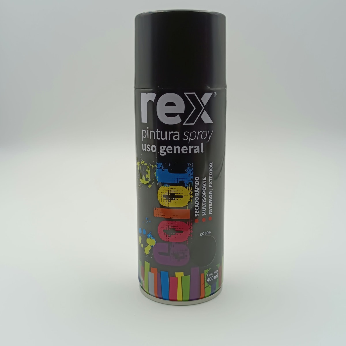 REX PINTURA SPRAY GENERAL. NEGRO BRILLANTE. 400 ML 0