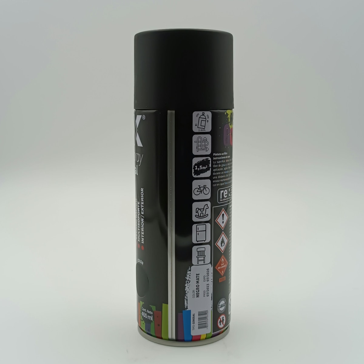 REX PINTURA SPRAY GENERAL. NEGRO MATE. 400 ML2