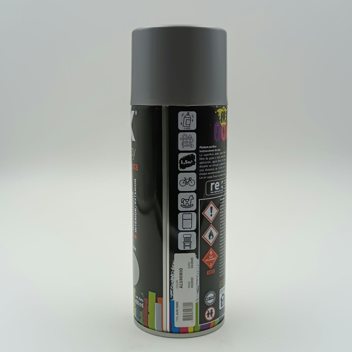 REX PINTURA SPRAY ALTA TEMPERATURA. ALUMINIO. 400 ML2