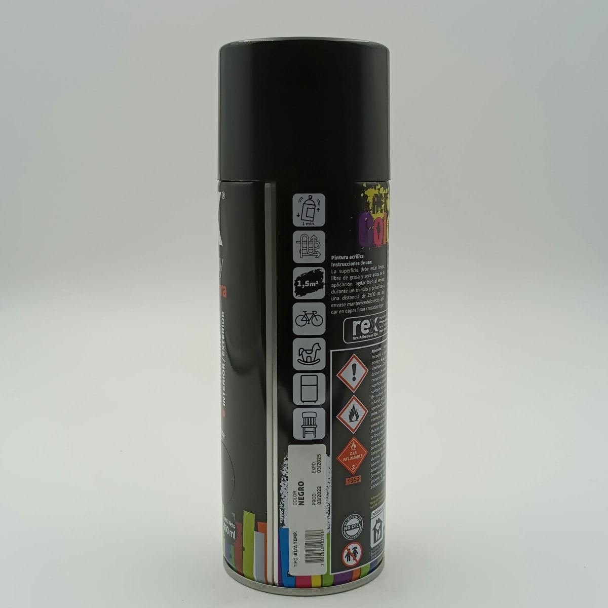 REX PINTURA SPRAY ALTA TEMPERATURA. NEGRO. 400 ML2