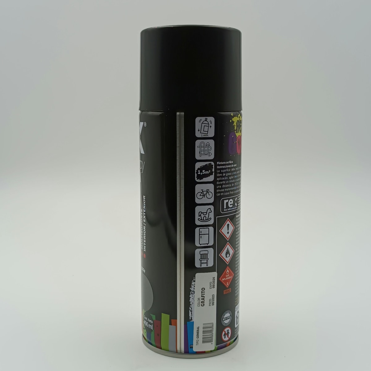 REX PINTURA SPRAY GENERAL. GRAFITO. 400 ML2