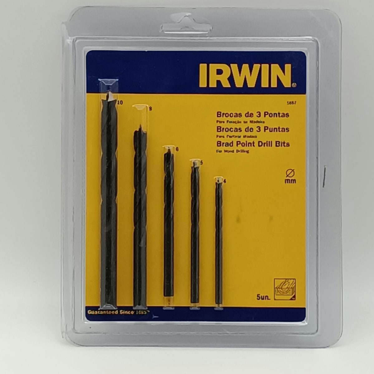 JUEGO BROCA 3 PUNTAS MADERA 5 PZS 4.0-10 MM IRWIN 18672