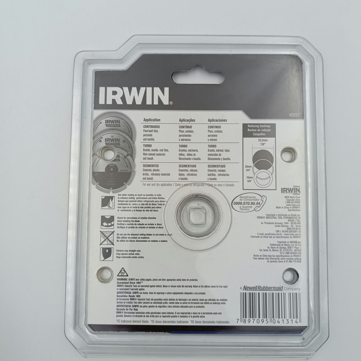DISCO DIAMANTADO TURBO ESPECIAL IRWIN 4 1/2. 1778736 0