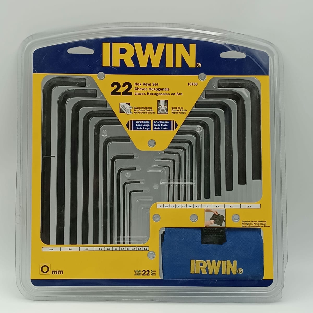 SET LLAVE HEXAGONAL MILIMETRICA L CORTA - LARGA IRWIN 22 PC 1.5 A 10.0 MM.. IW107604