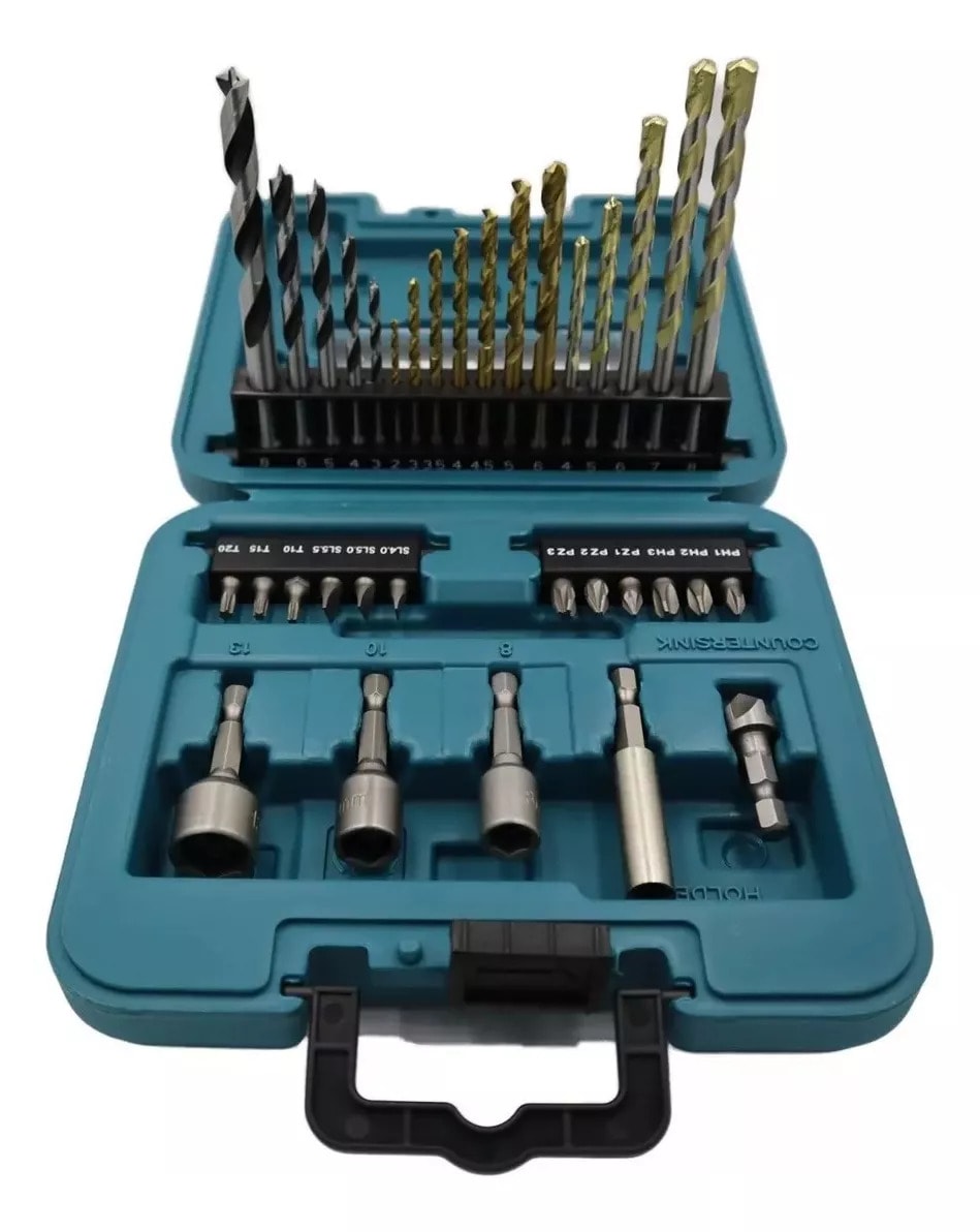 MALETA CON SET DE BROCAS Y PUNTAS MZ 34 PIEZAS B-684982