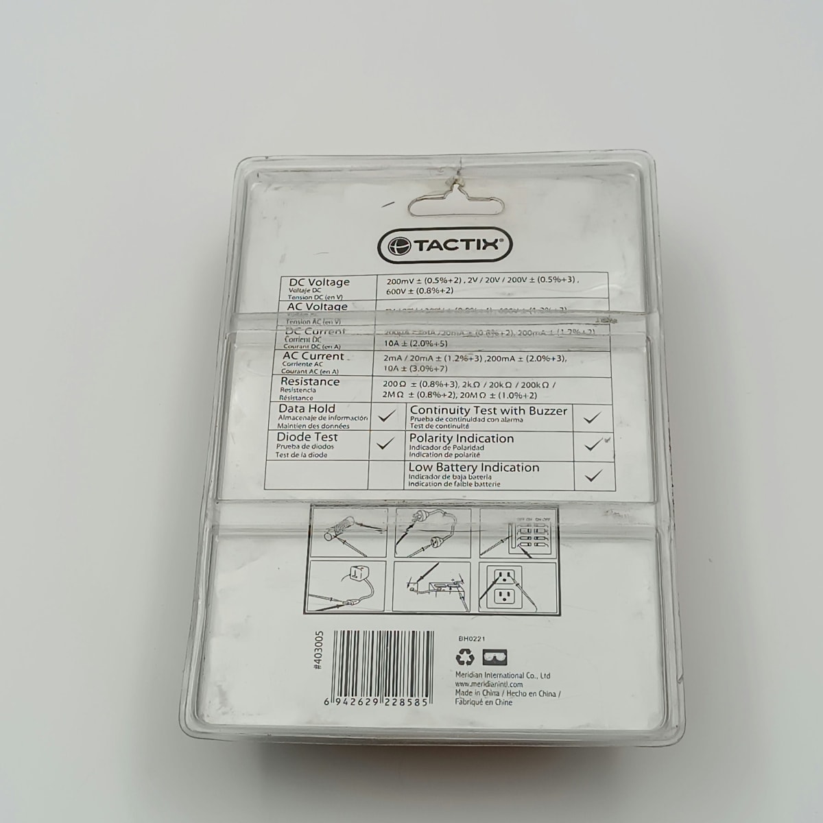 MULTITESTER DIGITAL PROFESIONAL MS8221A. TACTIX 403005 0