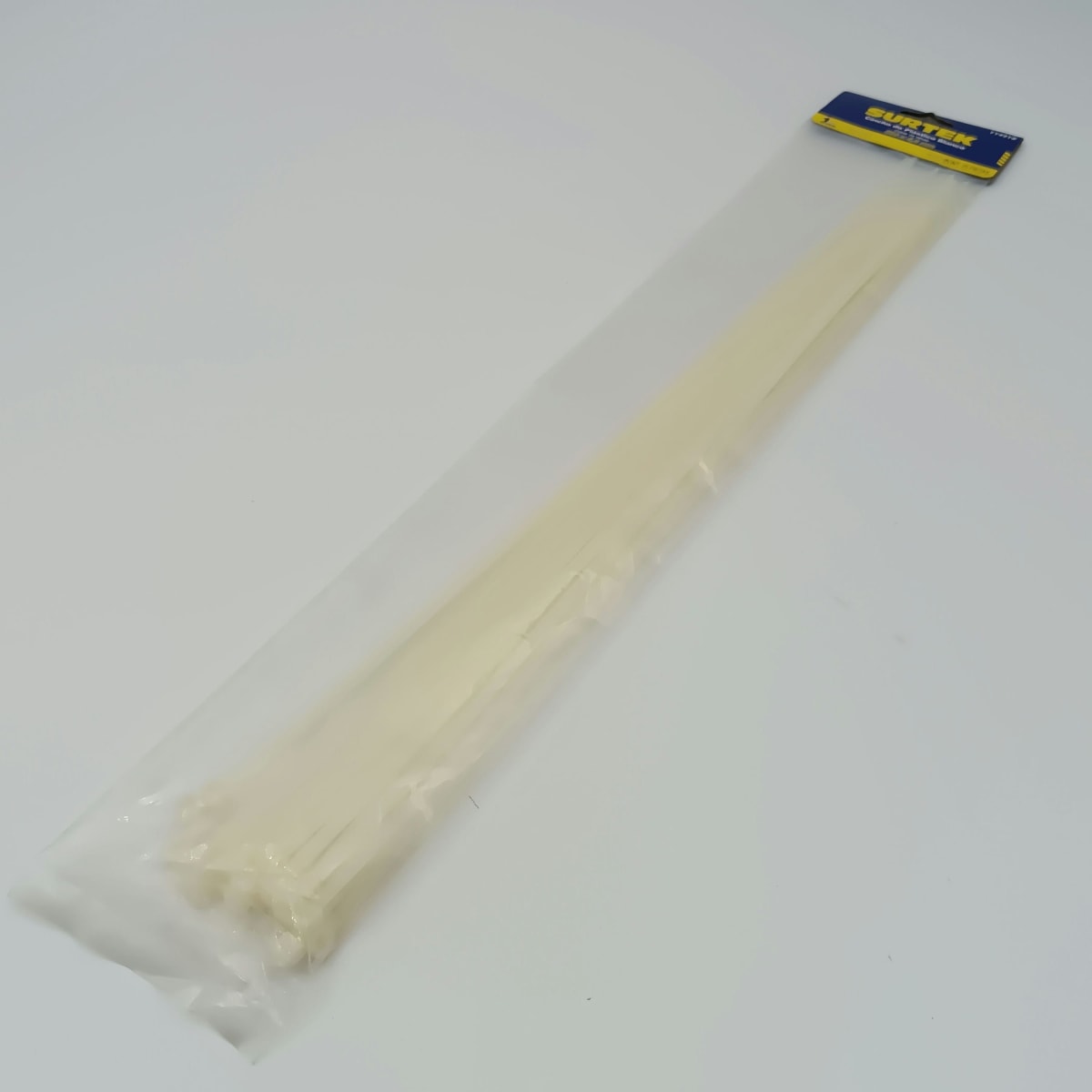 BOLSA (25 UN) AMARRA PLASTICA BLANCO 500 X 4.8 MM 114218. SURTEK 266. 0