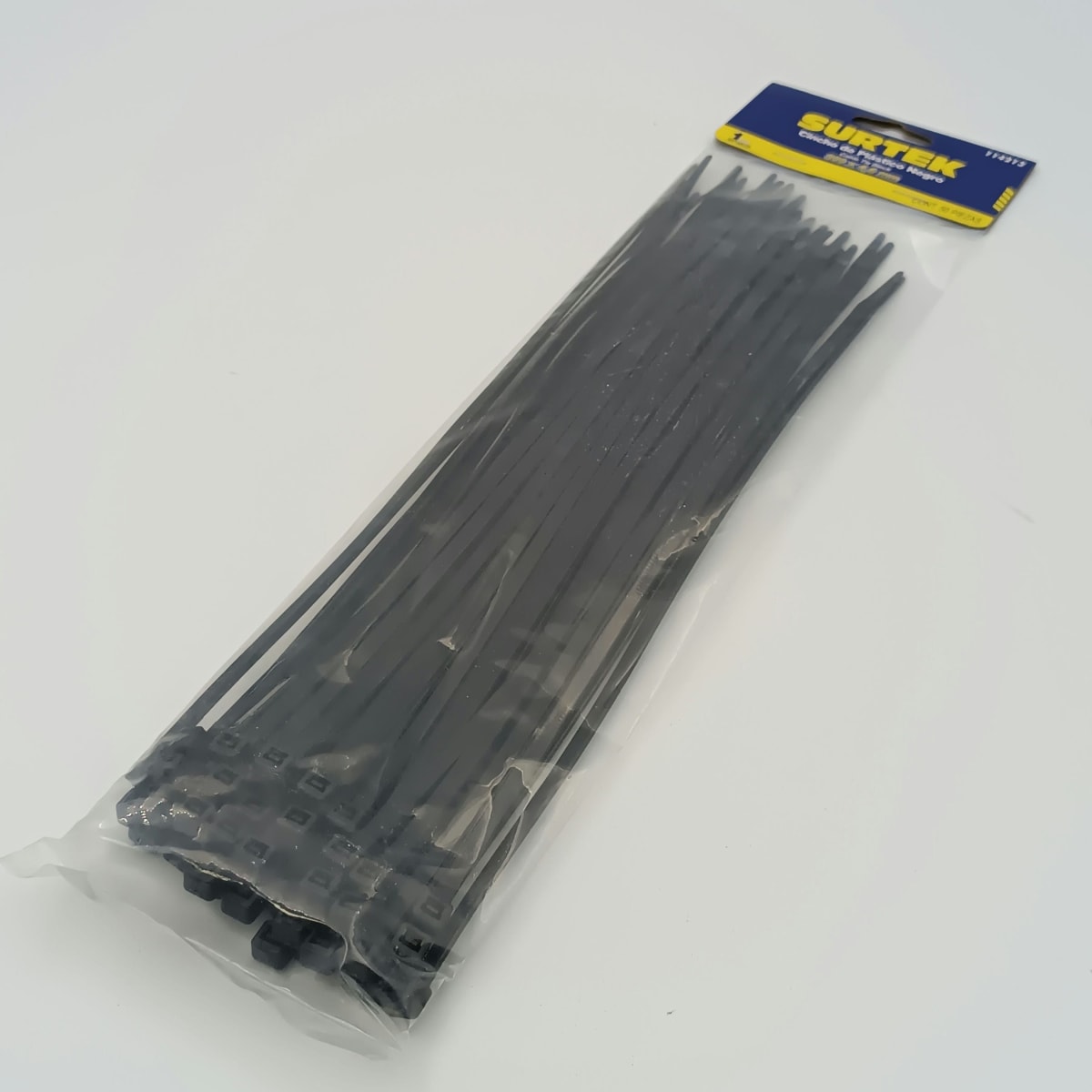 BOLSA (50 UN) AMARRA PLASTICA NEGRO 300 X 4.6 MM 114213. SURTEK 266. 0