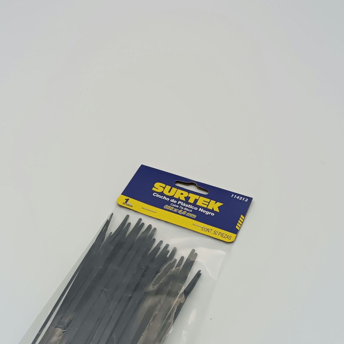 BOLSA (50 UN) AMARRA PLASTICA NEGRO 300 X 4.6 MM 114213. SURTEK 266.2