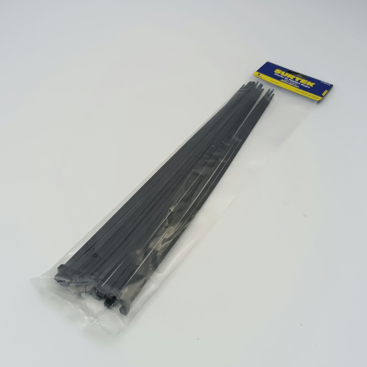 BOLSA (25 UN) AMARRA PLASTICA NEGRO 368 X 4.6 MM 114215. SURTEK 266. 0