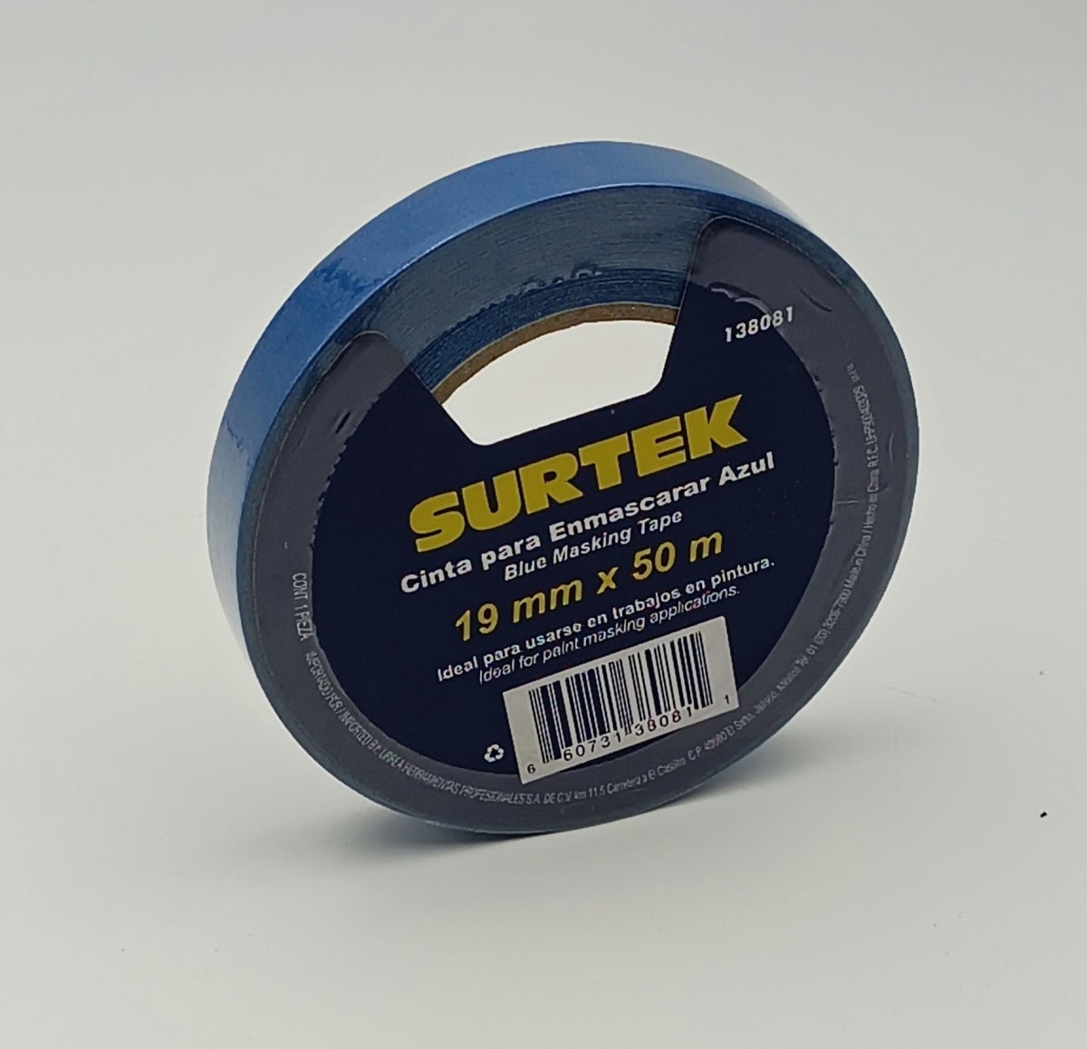 CINTA MASKING TAPE AZUL Ø 3/4 X 50 METROS 138081. SURTEK 267. 0
