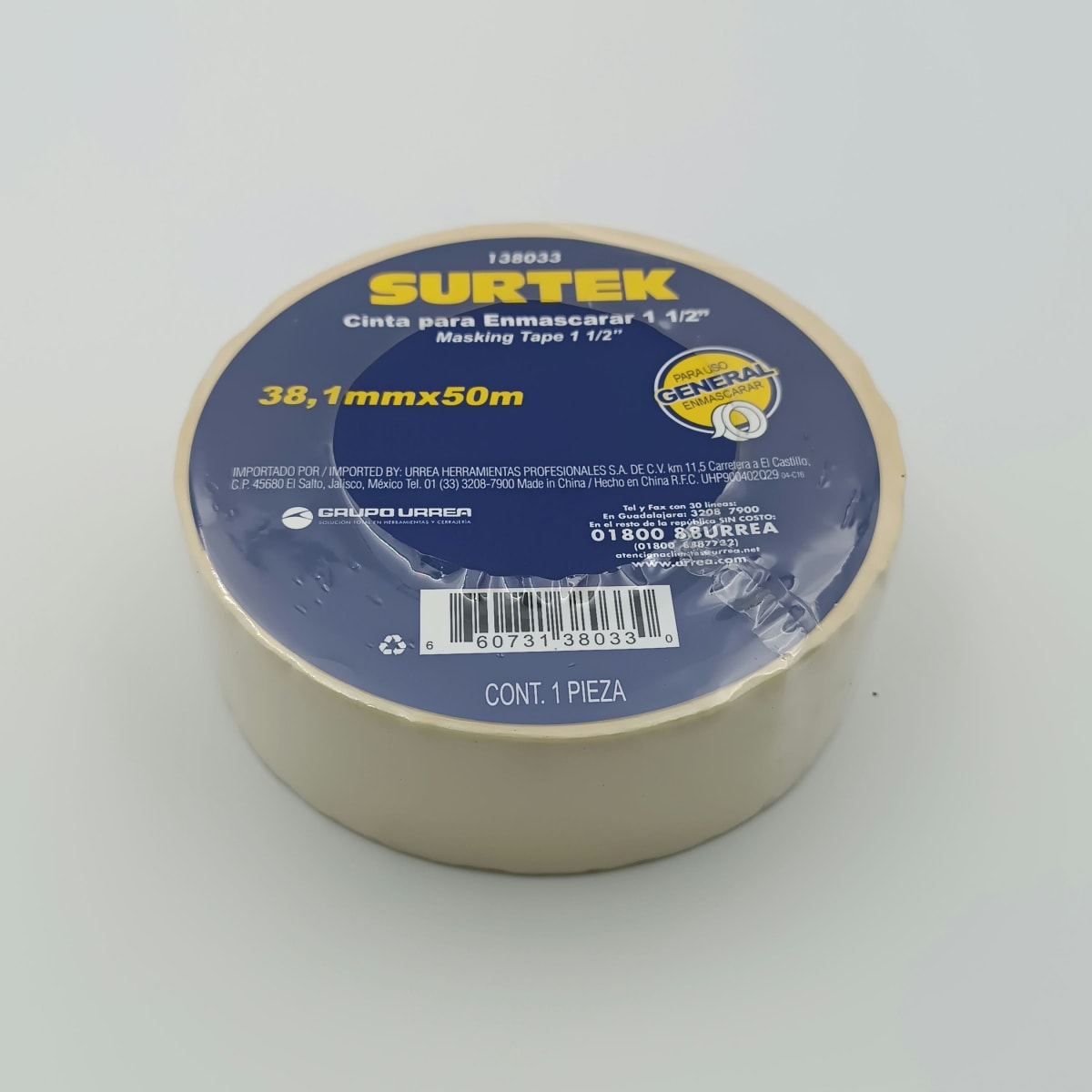 CINTA MASKING TAPE Ø 1-1/2 X 50 METROS 138033. SURTEK 267.2
