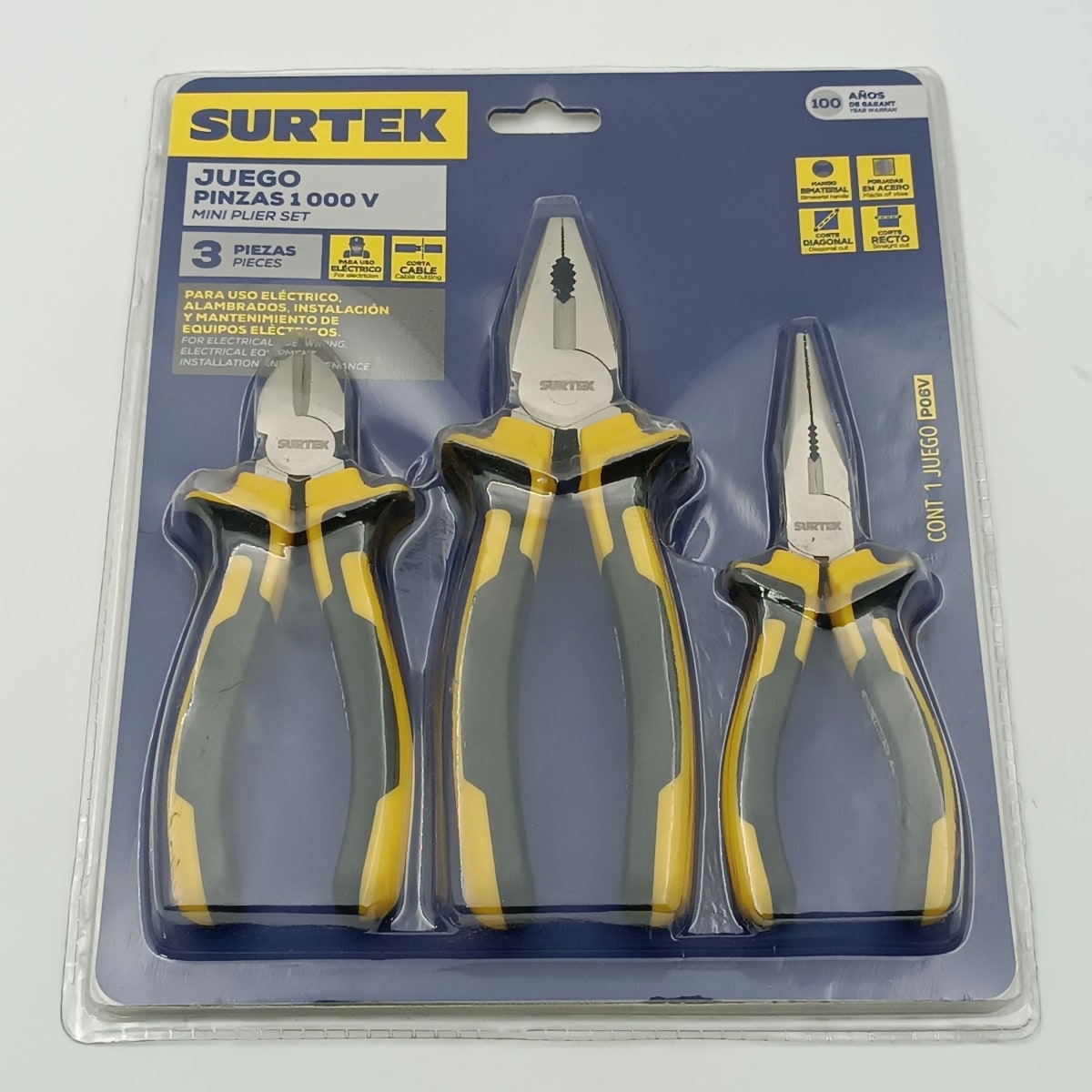 JUEGO DE 3 ALICATES 1000V P06V - SURTEK- 0