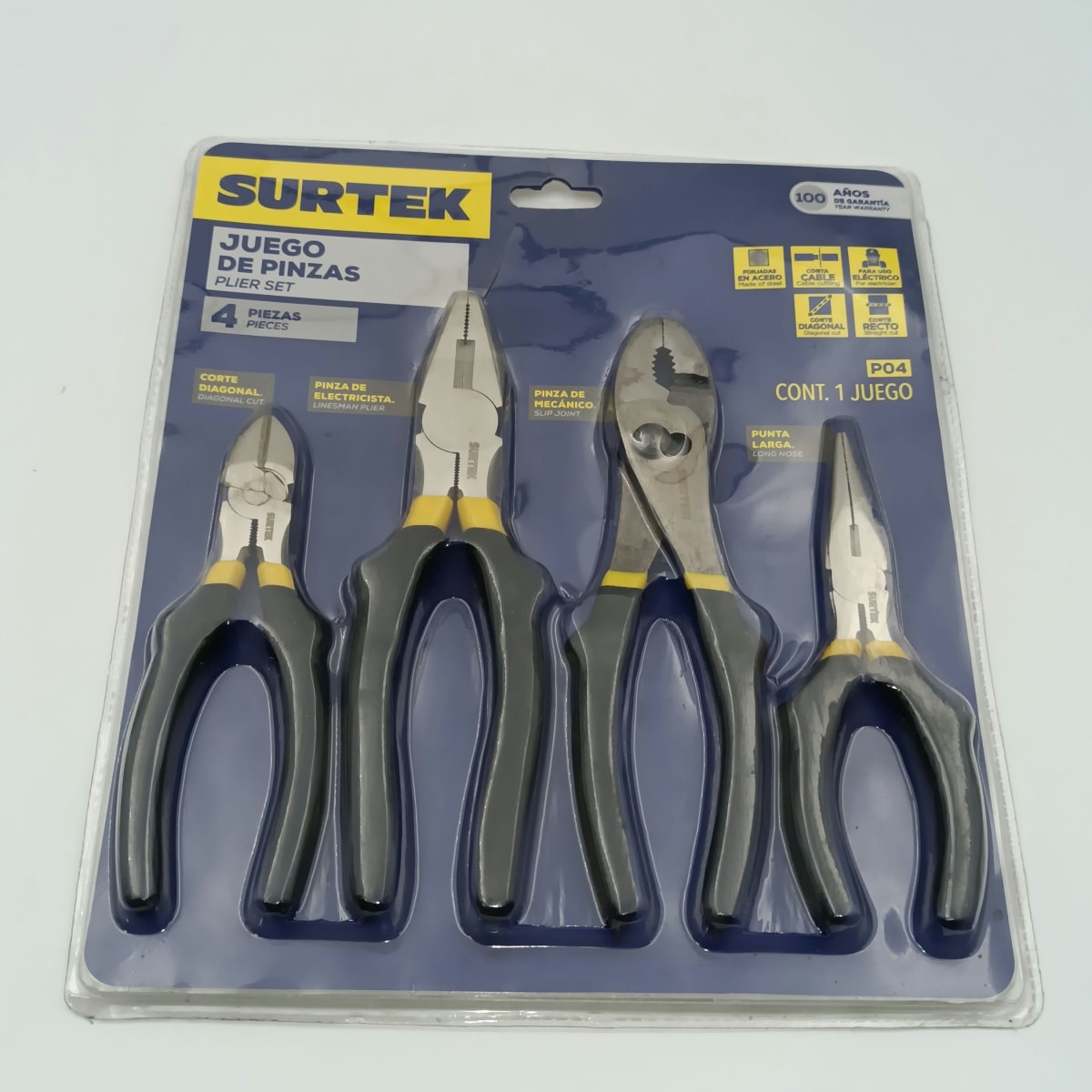 JUEGO DE 4 ALICATES (PARA ELECTRICISTA) P04 - SURTEK-2