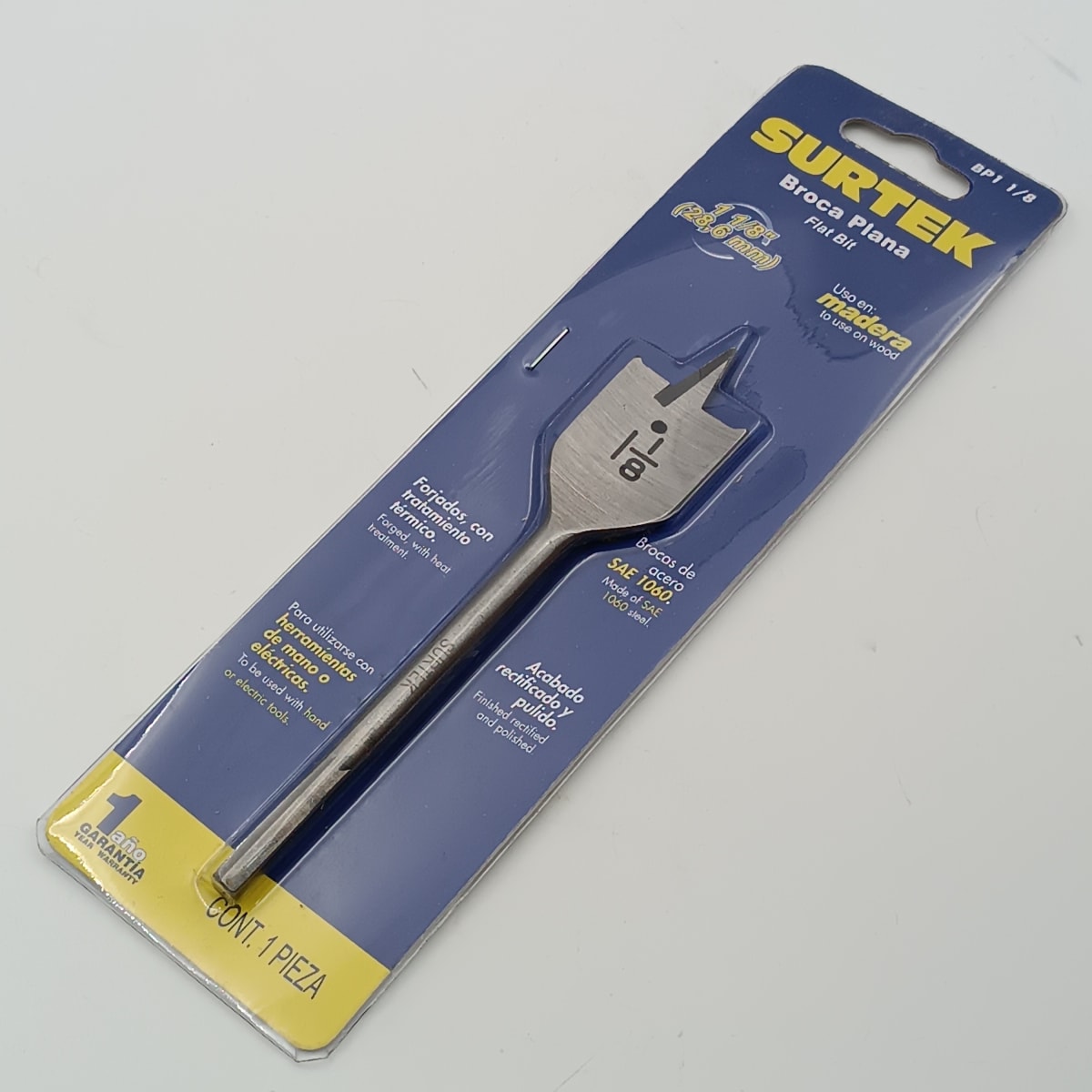 BROCA PARA MADERA PLANA DE Ø 1-1/8. -BP11/8-SURTEK-23 0