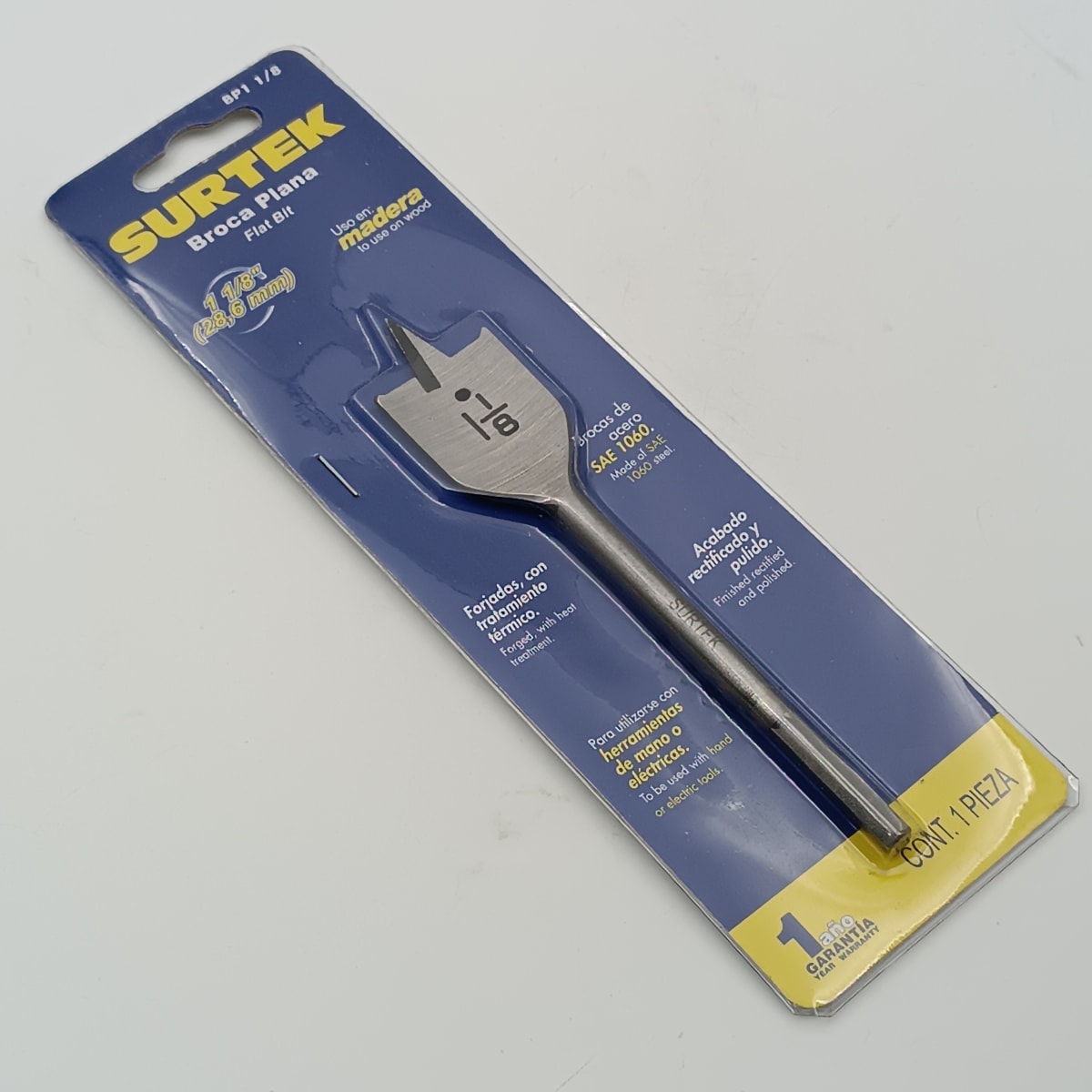 BROCA PARA MADERA PLANA DE Ø 1-1/8. -BP11/8-SURTEK-233