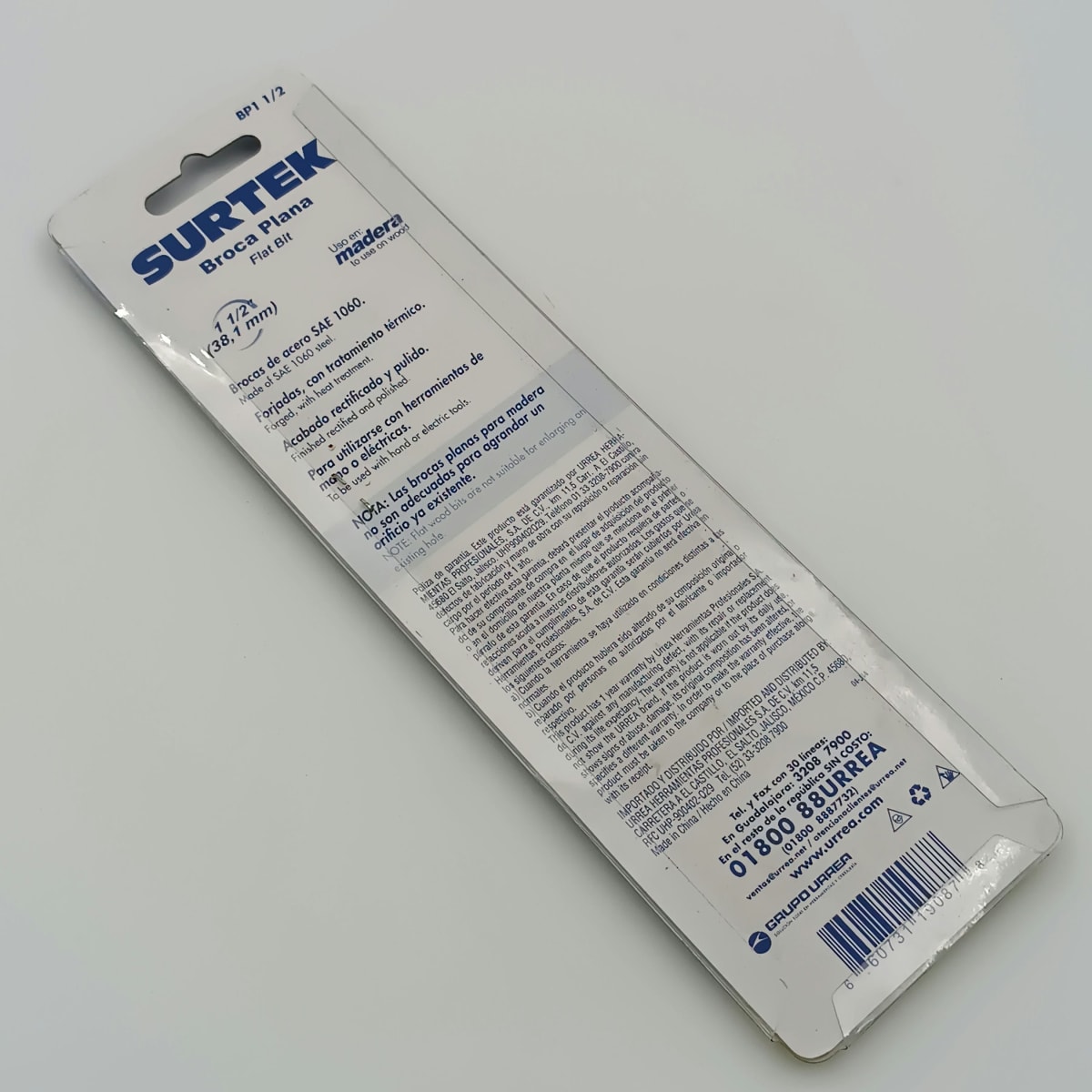 BROCA PARA MADERA PLANA DE Ø 1-1/2. -BP11/2-SURTEK-23 0