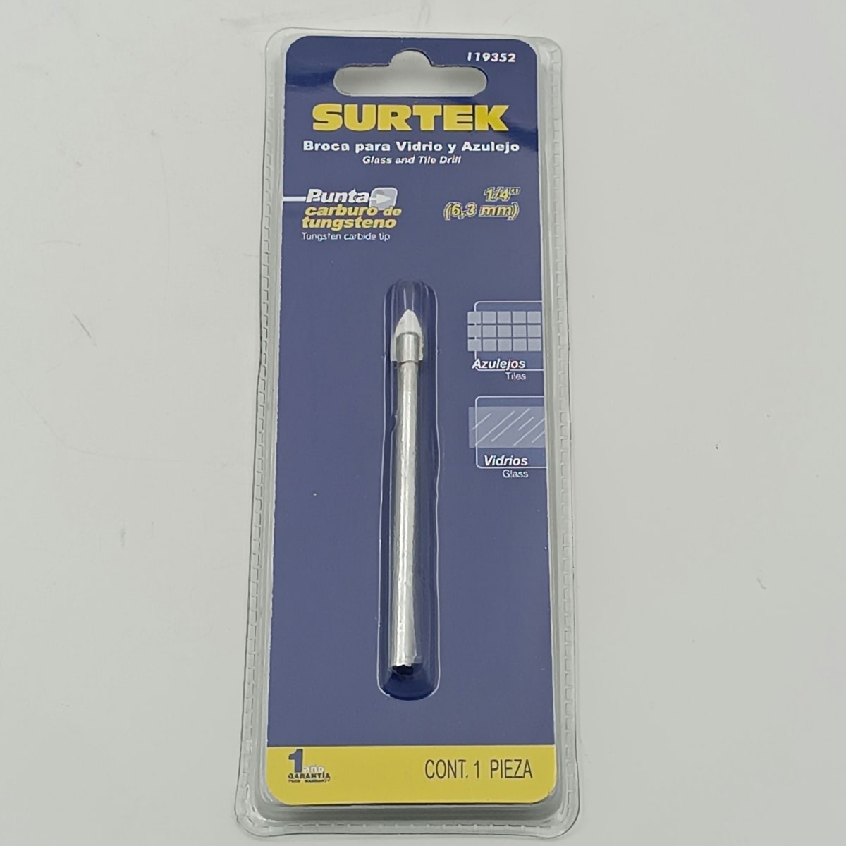 BROCA PARA VIDRIO Y AZULEJO DE Ø 1/4. -119352-SURTEK-23.2