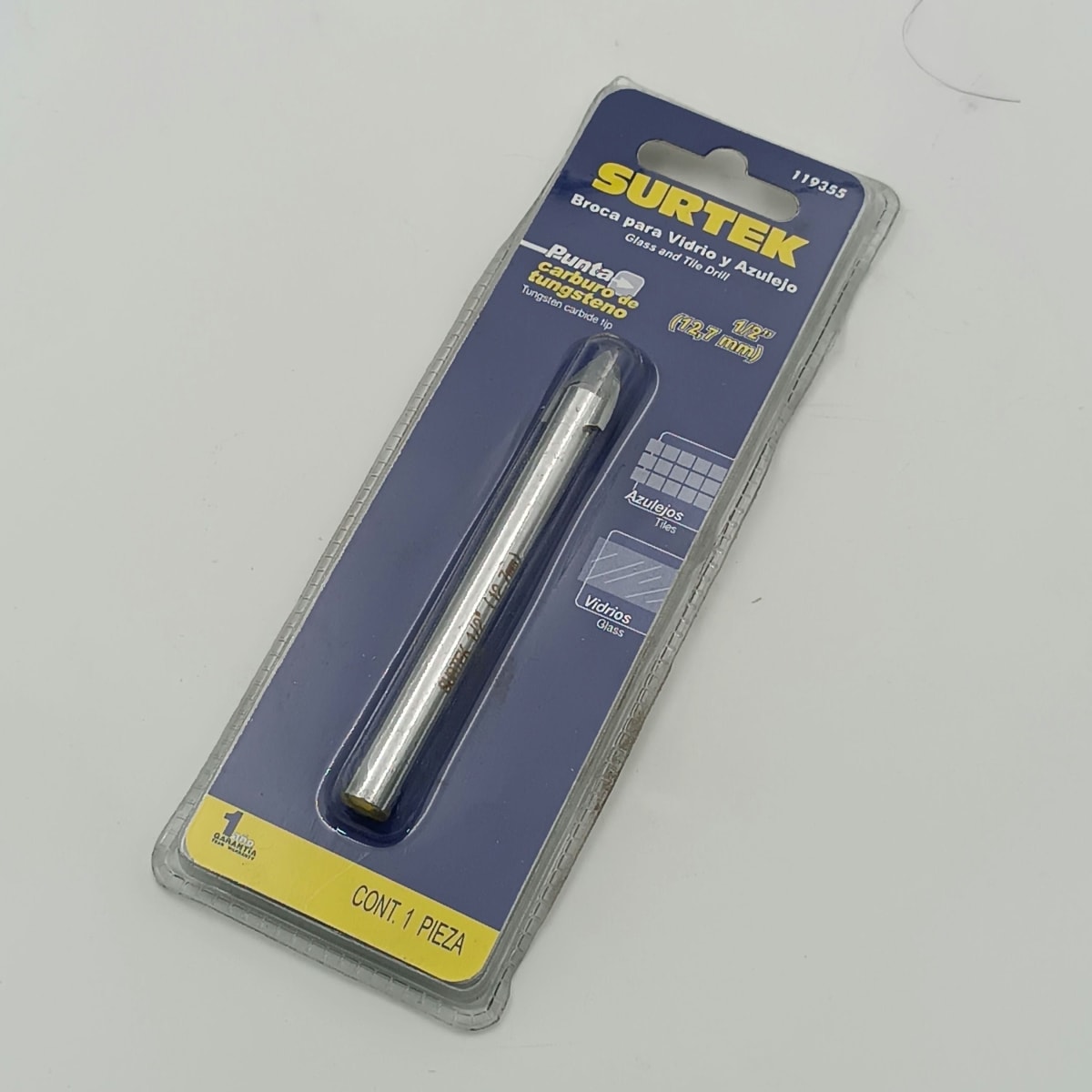 BROCA PARA VIDRIO Y AZULEJO DE Ø 1/2. -119355-SURTEK-23. 0