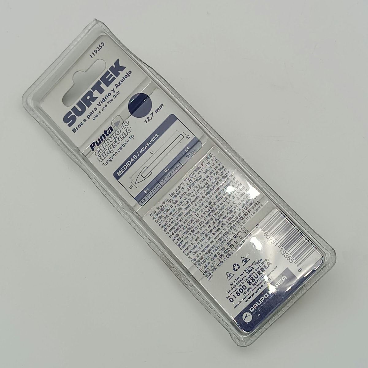 BROCA PARA VIDRIO Y AZULEJO DE Ø 1/2. -119355-SURTEK-23.2