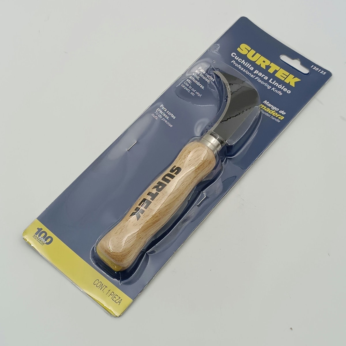 CUCHILLO PARA LINOLEO MANGO MADERA 8. -120125-SURTEK-43.2