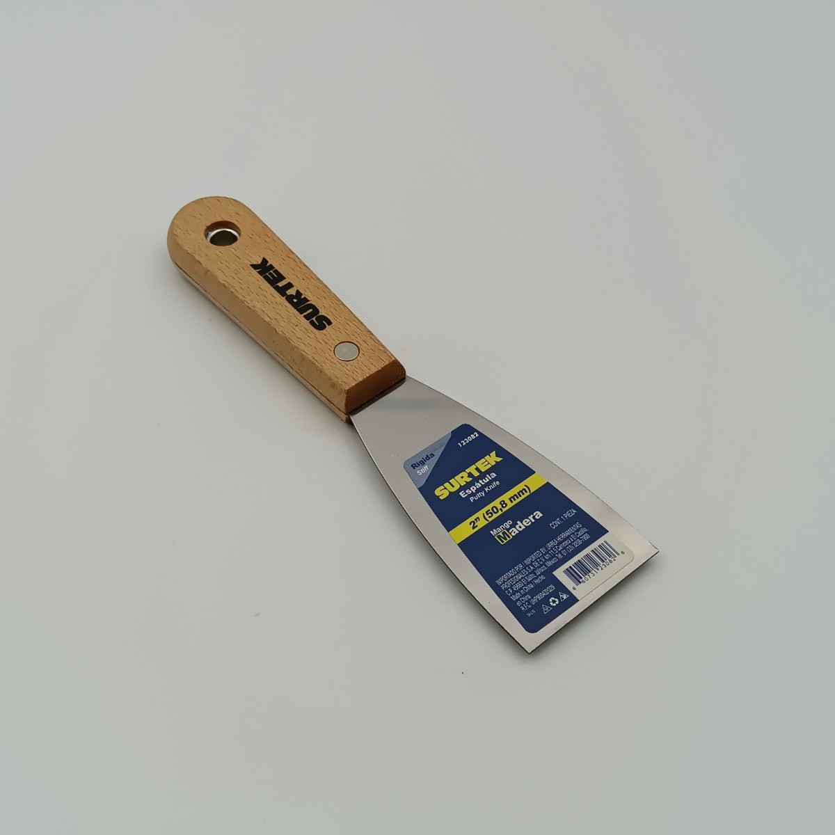 ESPATULA RIGIDA CON MANGO DE MADERA 2. -123082-SURTEK-74. 0