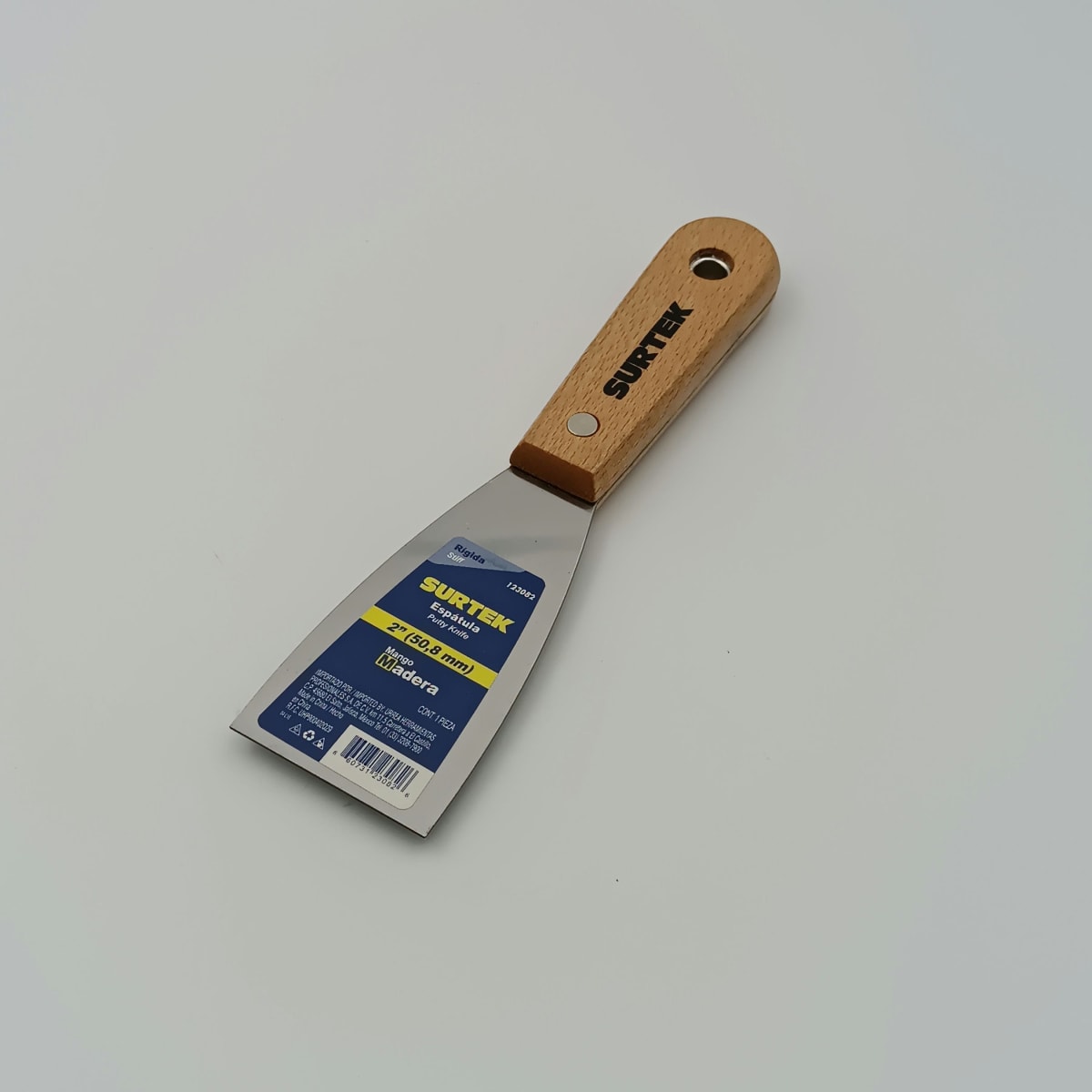 ESPATULA RIGIDA CON MANGO DE MADERA 2. -123082-SURTEK-74.2