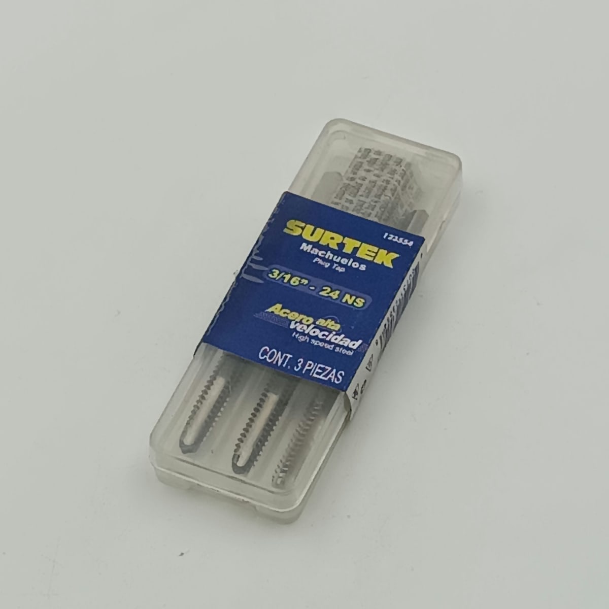JUEGO DE TRES MACHOS ACERO ALTA VELOCIDAD Ø 3/16-24. -123554-SURTEK-98. 0