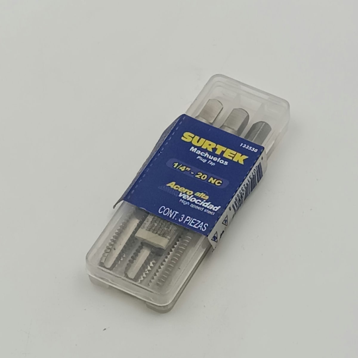 JUEGO DE TRES MACHOS ACERO ALTA VELOCIDAD Ø 1/4-20. -123558-SURTEK-98. 0