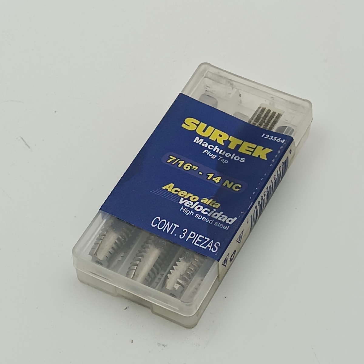 JUEGO DE TRES MACHOS ACERO ALTA VELOCIDAD Ø 7/16-14. -123564-SURTEK-98. 0