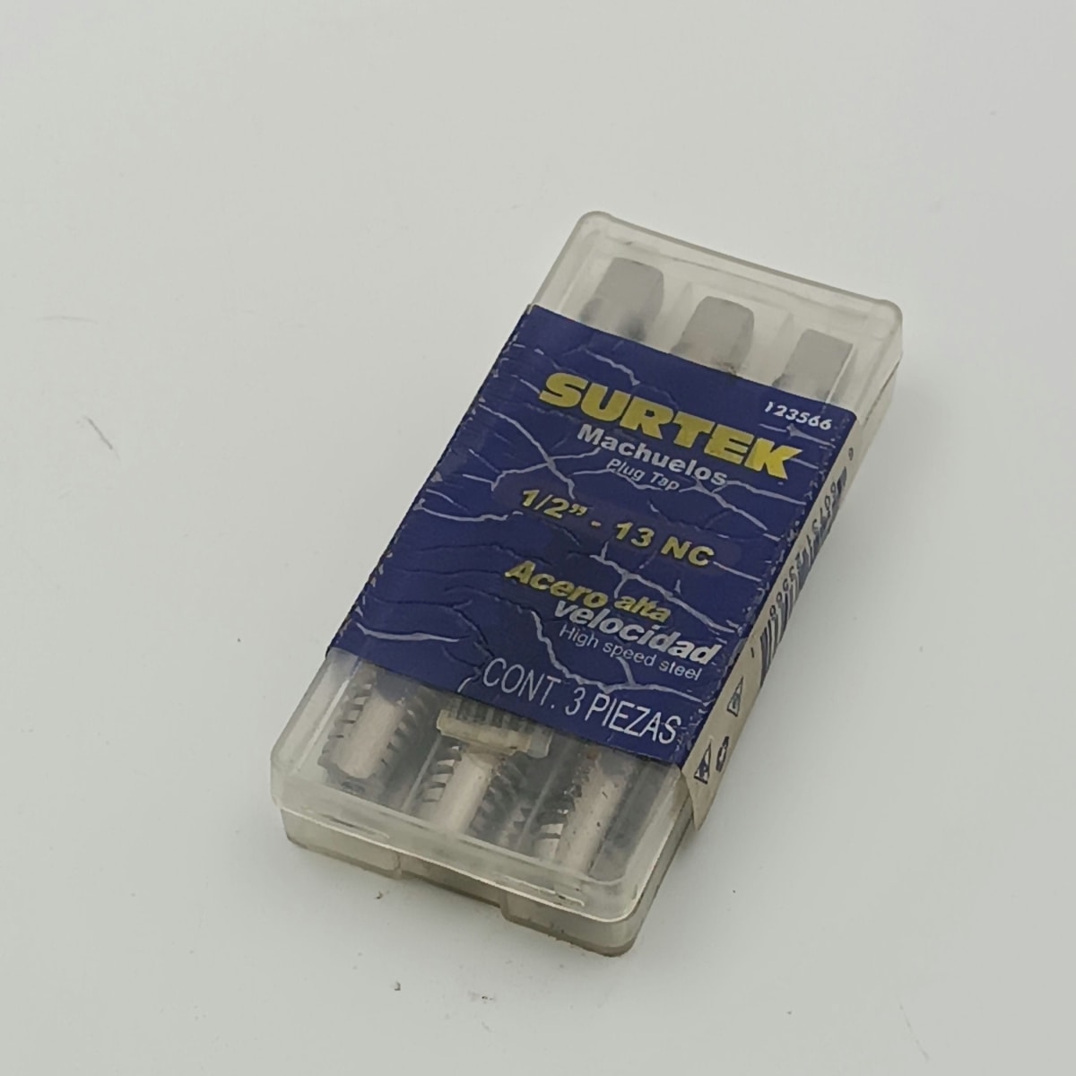 JUEGO DE TRES MACHOS ACERO ALTA VELOCIDAD Ø 1/2-13. -123566-SURTEK-98. 0