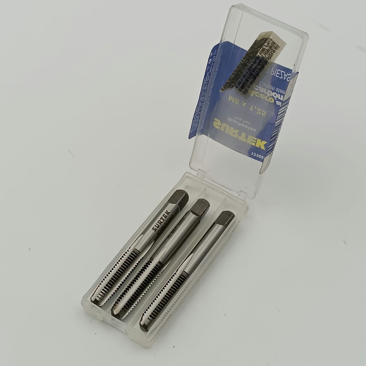 JUEGO DE TRES MACHOS ACERO AL CARBONO MILIMETRICO M8 X 1.25. -123863-SURTEK-98.2