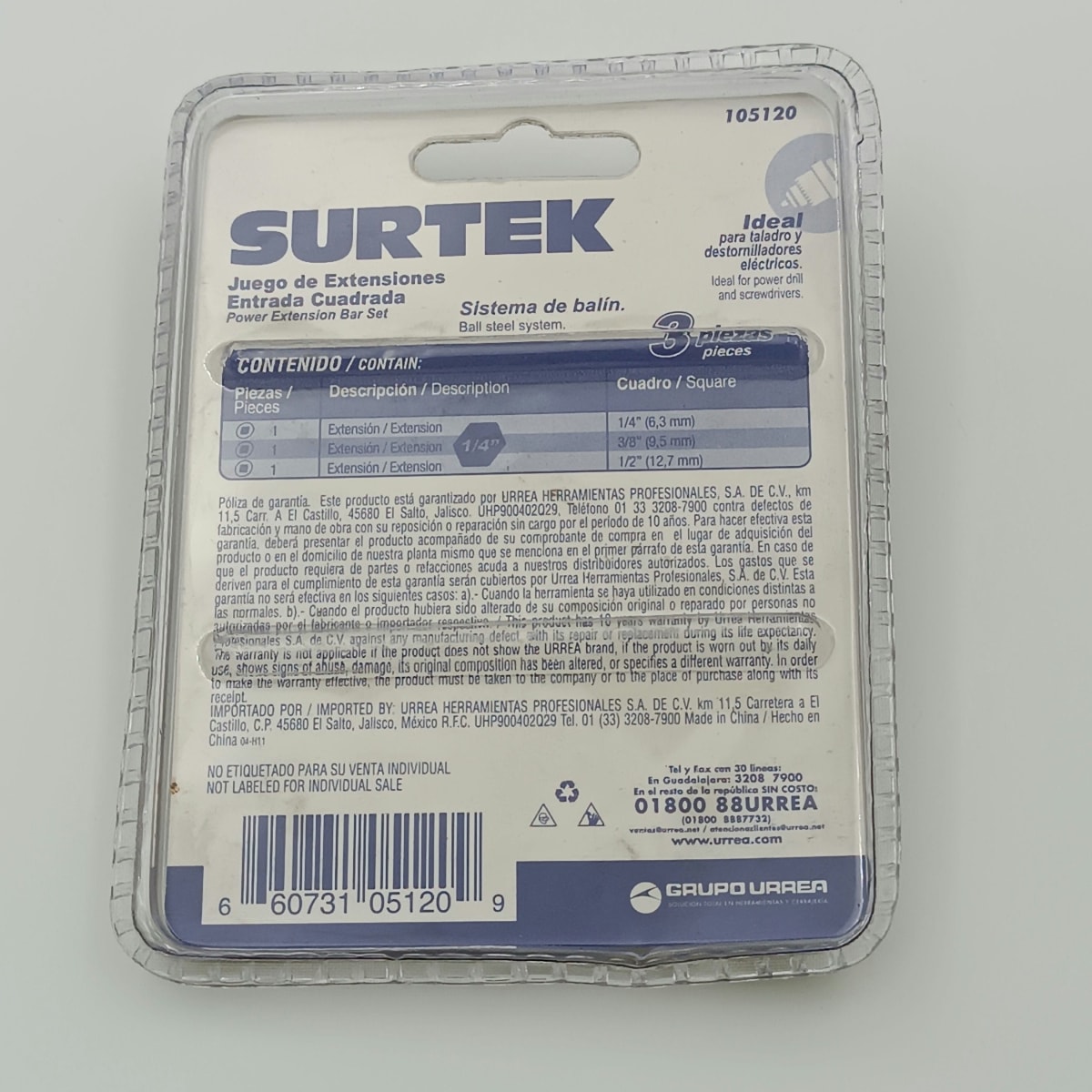 JUEGO DE TRES ADAPTADORES ENTRADA CUADRADA. -105120-SURTEK-126. 0