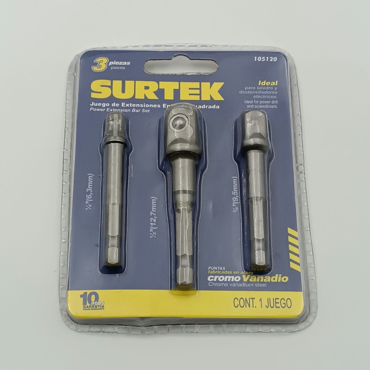 JUEGO DE TRES ADAPTADORES ENTRADA CUADRADA. -105120-SURTEK-126.2