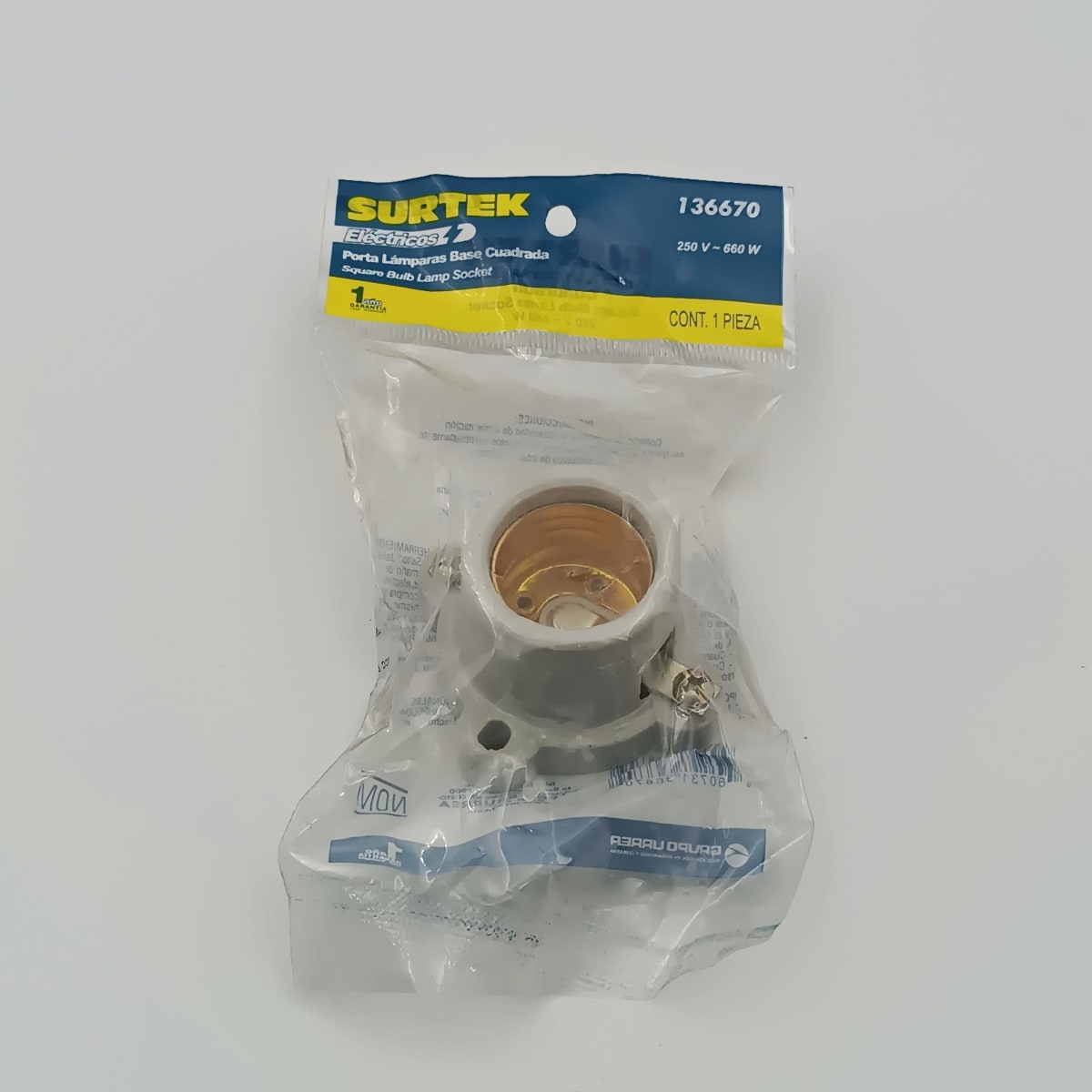 PORTALAMPARA BASE CUADRADA. -136670-SURTEK-265.2